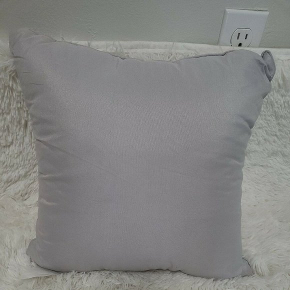 Boho Mandala Throw Pillow Hippie 14" X 14" Gray and White - Picture 3 of 3